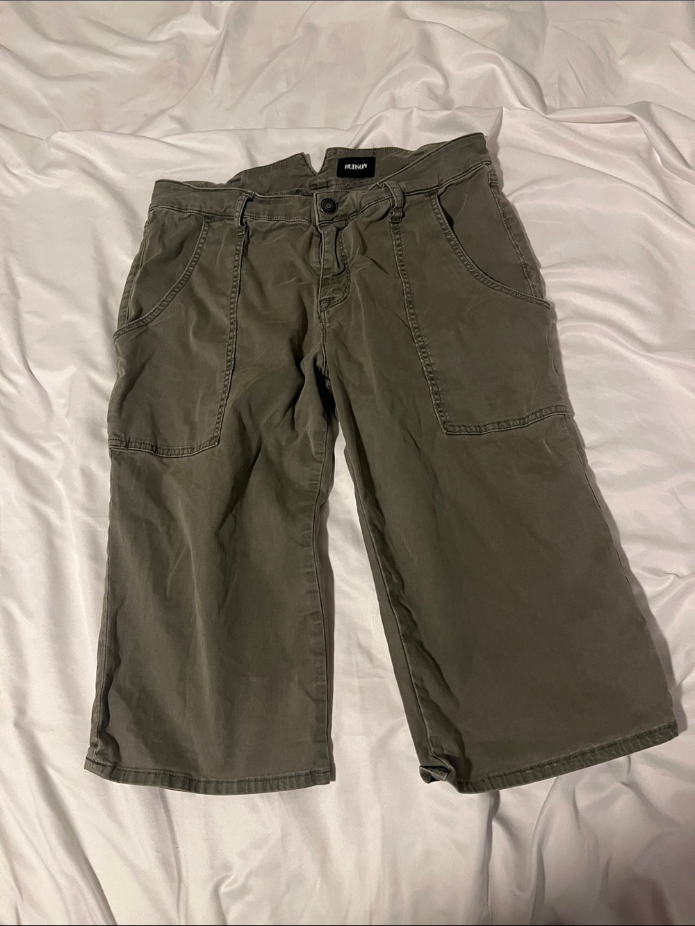 Hudson Jeans Women's Cargo Shorts in Olive Green